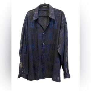 VINTAGE CREME DE SILK MENS LONG SHIRT  SIZE Large